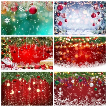 Vianočné Pozadie Zimné Snowflake Loptu Červená Lesk Star Nový Rok Party Fotografie Pozadí Dieťa Rodinný Portrét, Rekvizity