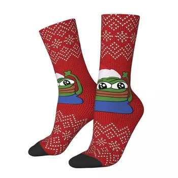 Vtipné pánske Ponožky Vianočné Vintage Pepe Žaba Hip Hop Novinka Posádky Ponožky Darček Vzor Vytlačené