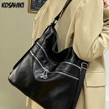 Vysokokapacitné Pevné Trendy Ramenný Kabelky Módnych Vintage Streetwear Podpazušia Taška Ženy Mäkké Kožené Y2k Batohy Japonskej