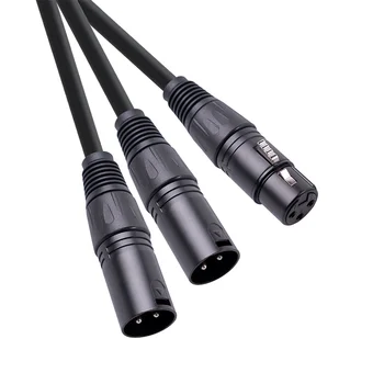 XLR Splitter Kábel, 3 Kolík XLR zásuvka na Dual XLR Patch Y Kábel Vyvážené Mikrofón Splitter Kábel Audio Adaptér-50 cm