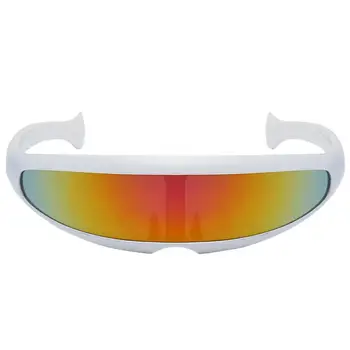 Zrkadlové Okuliare Inovatívne Futuristické Cyclops Clony Slnečné Okuliare Robot Priestor Kostým Farebný Zrkadlový Objektív Pre Mužov Zdobiť