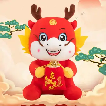Čínsky Drak Plnené 2024 Rok Zverokruhu Dragon Plushies Šťastie Taška Stojí držanie tela Plnené Bábiky pre Festival Domáce Dekorácie