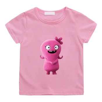 Škaredé Roztomilé Bábiky Grafické T-shirt Ružové Monštrum Kawaii Cartoon Tee-tričko 100% Bavlna Chlapci a Dievčatá, Deti Tshirt Lete Mäkké Čaj